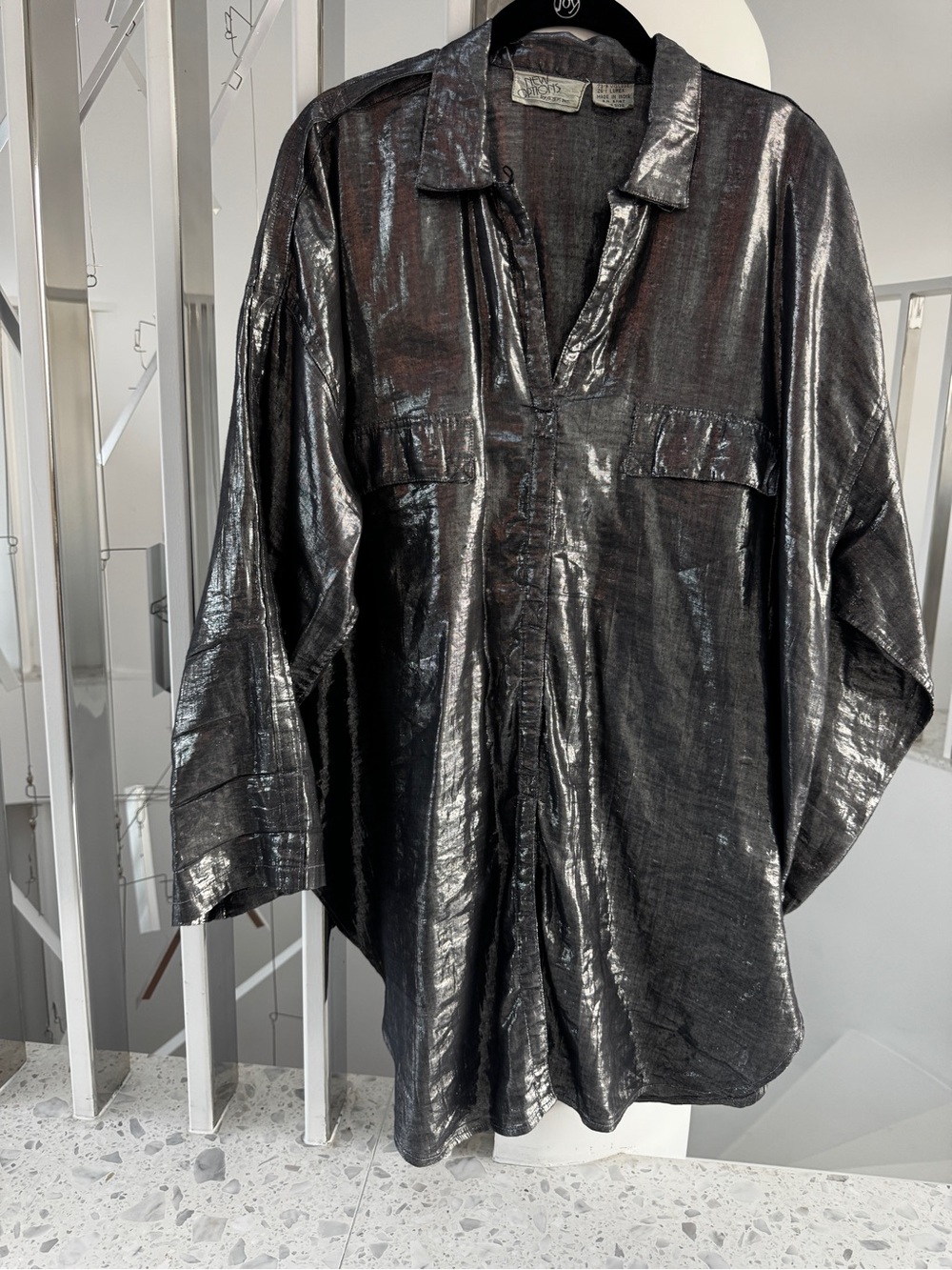Oversized metallic Lurex tunic